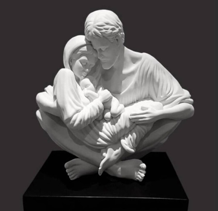 Modernist Holy Family statue